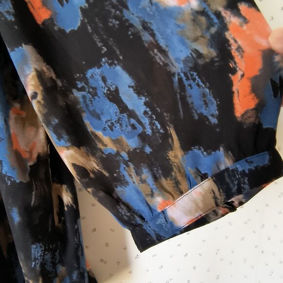 NYDJ Blouse Womens Size 2X Multicolor Artsy Abstract Career Office Geometric - Picture 8 of 16